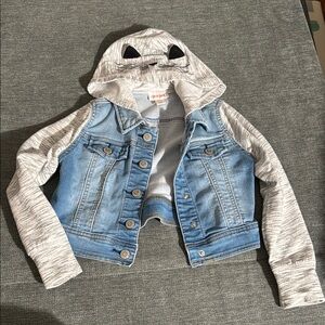 Kids Denim and Gray Hooded Jacket
